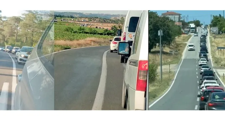 Kilometrelerce araç kuyruğu…