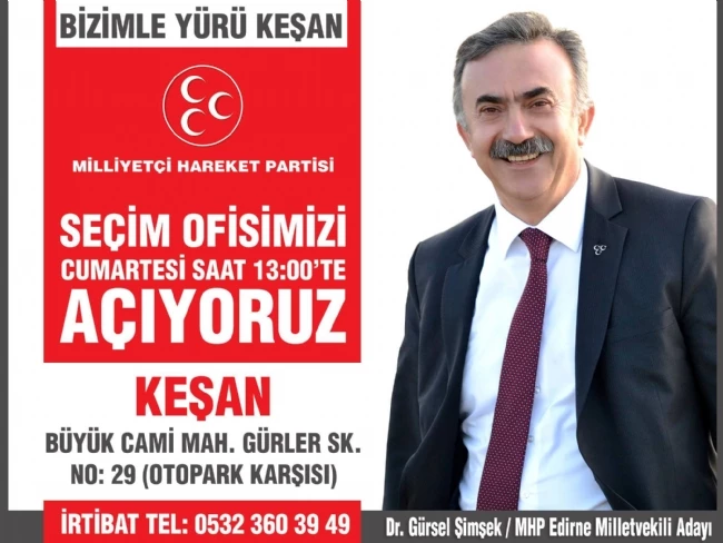 MHP KEŞAN SİM CUMARTESİ GÜNÜ AÇILIYOR