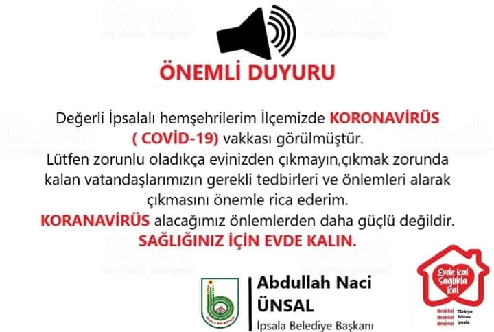 İpsala’da İlk Vaka Görüldü.