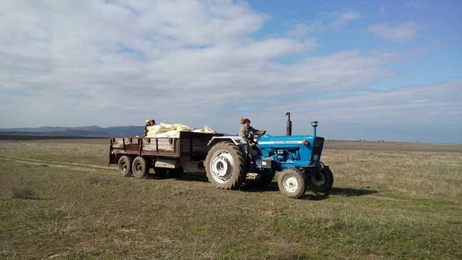 Kocahıdır köyünde meralara gübre atıldı.